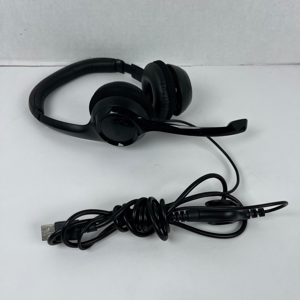 Logitech H390 Wired USB Computer Headset Noise Canceling‎ Mic Black 981-000014